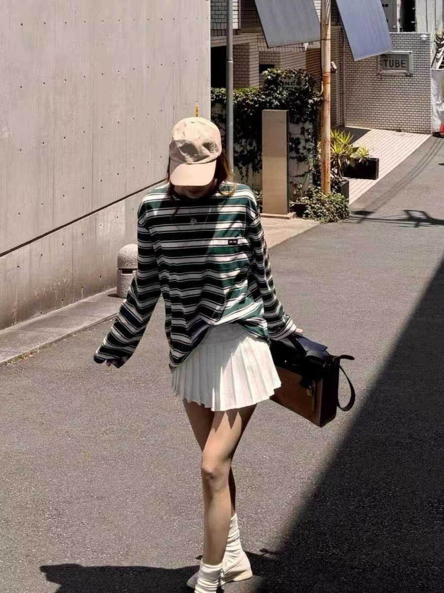 M1UMU1 ポケットストライプ ロングスリーブTシャツ【50％割引+送料無料】