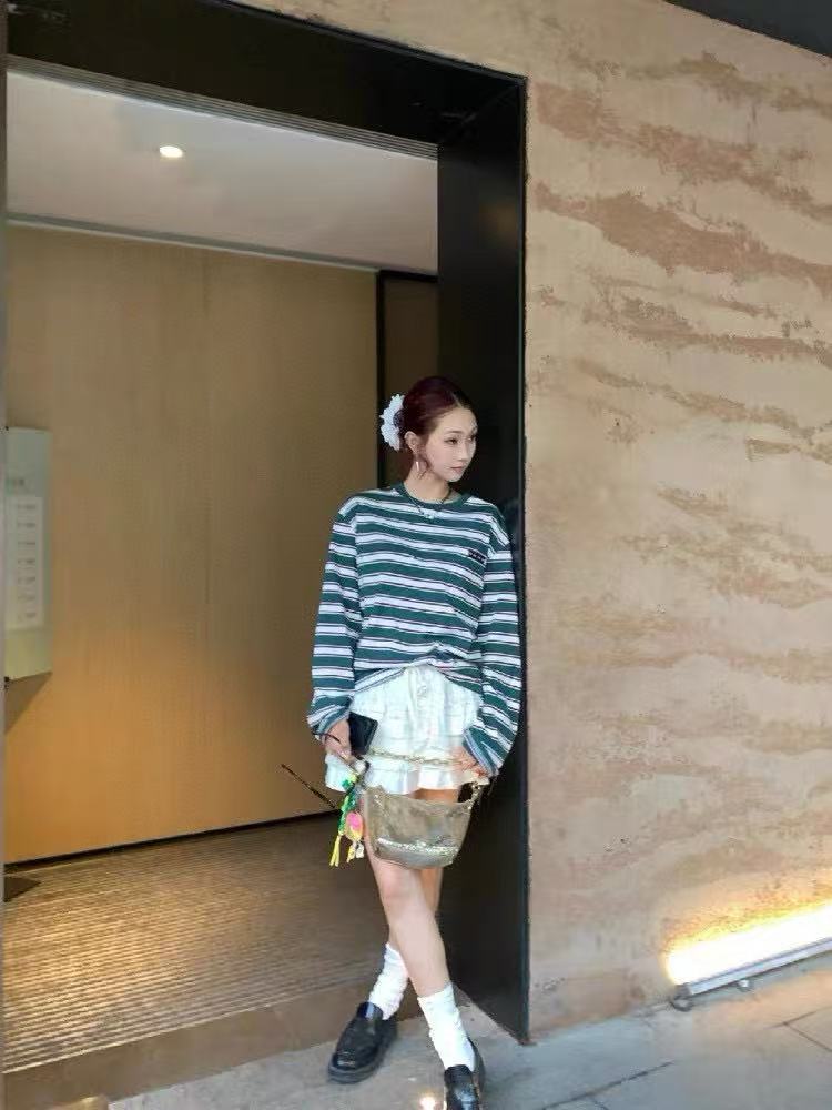 M1UMU1 ポケットストライプ ロングスリーブTシャツ【50％割引+送料無料】