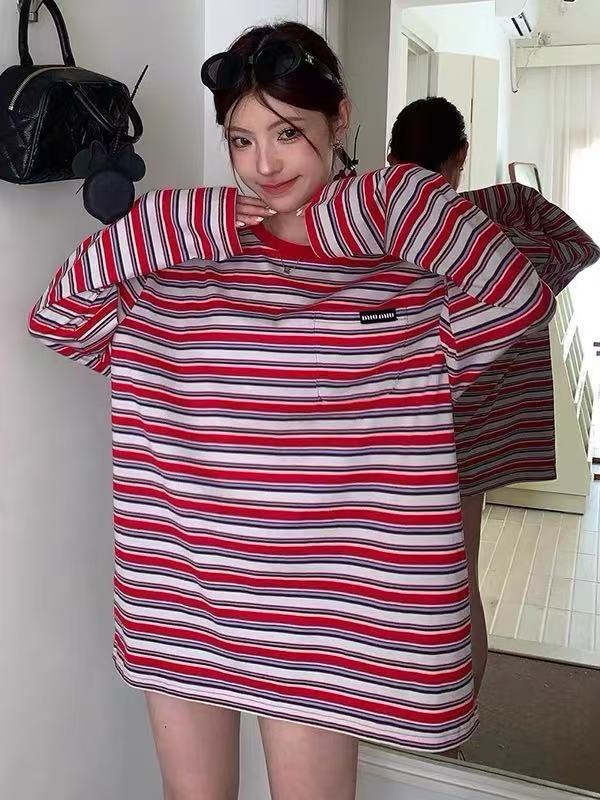 M1UMU1 ポケットストライプ ロングスリーブTシャツ【50％割引+送料無料】