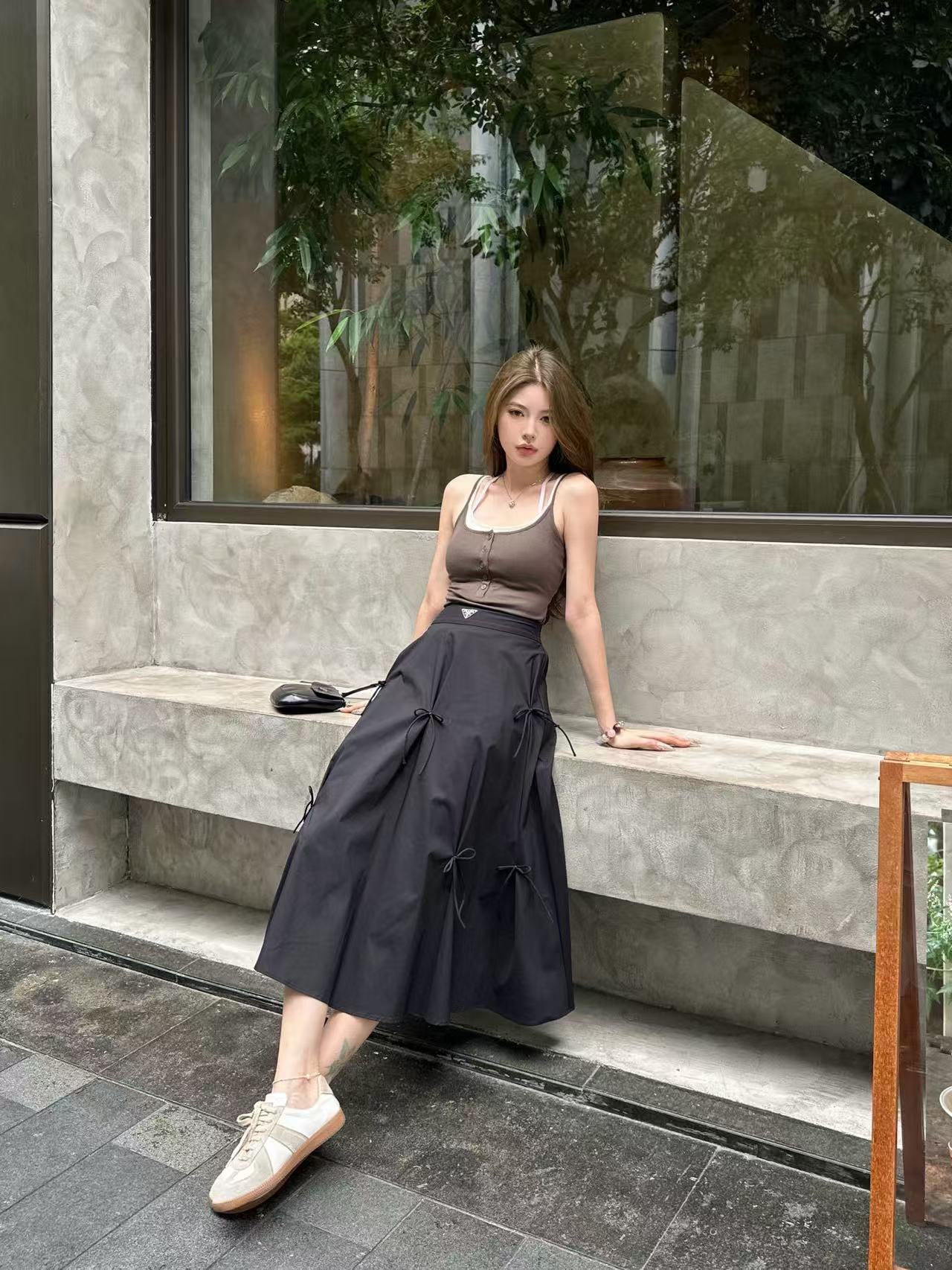 PR4DA 高品質トライアングルロゴスカート【50％割引+送料無料】