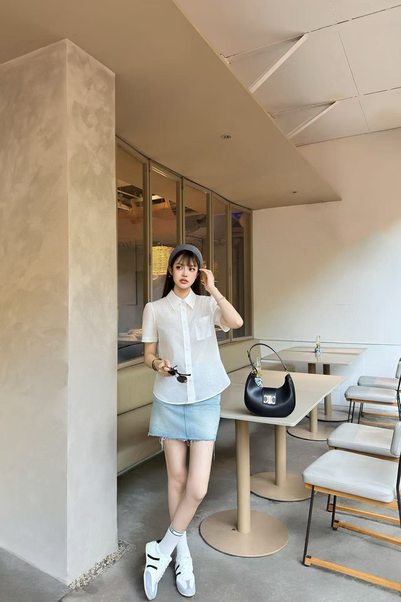 CEL1NEの高品質シャツ/デニムスカート【50％割引+送料無料】