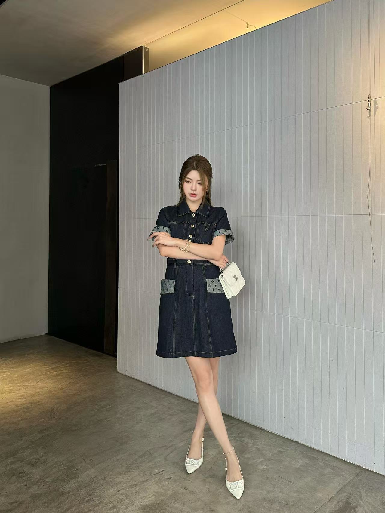 LVの高品質2ポケットデニムドレス【50％割引+送料無料】