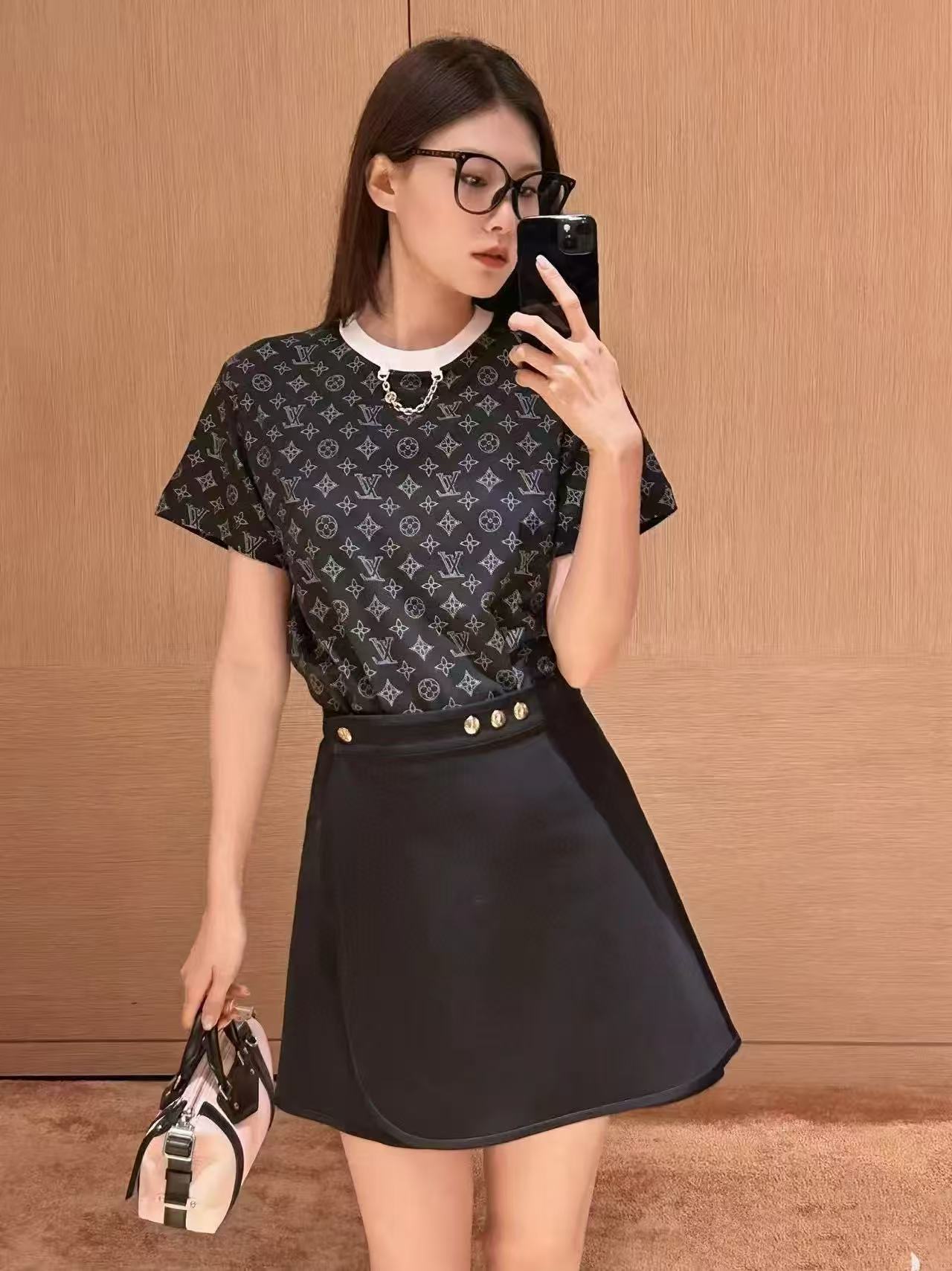 LVプリントチェーンTシャツ【50％割引+送料無料】