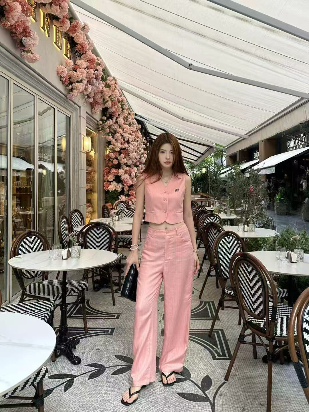 M1UM1U 高品質 ノースリーブベスト + パンツ ツーピースセット【50％割引+送料無料】