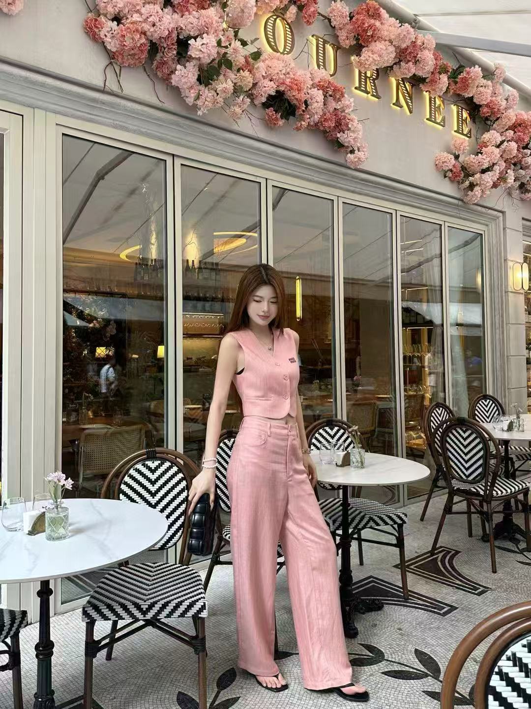 M1UM1U 高品質 ノースリーブベスト + パンツ ツーピースセット【50％割引+送料無料】