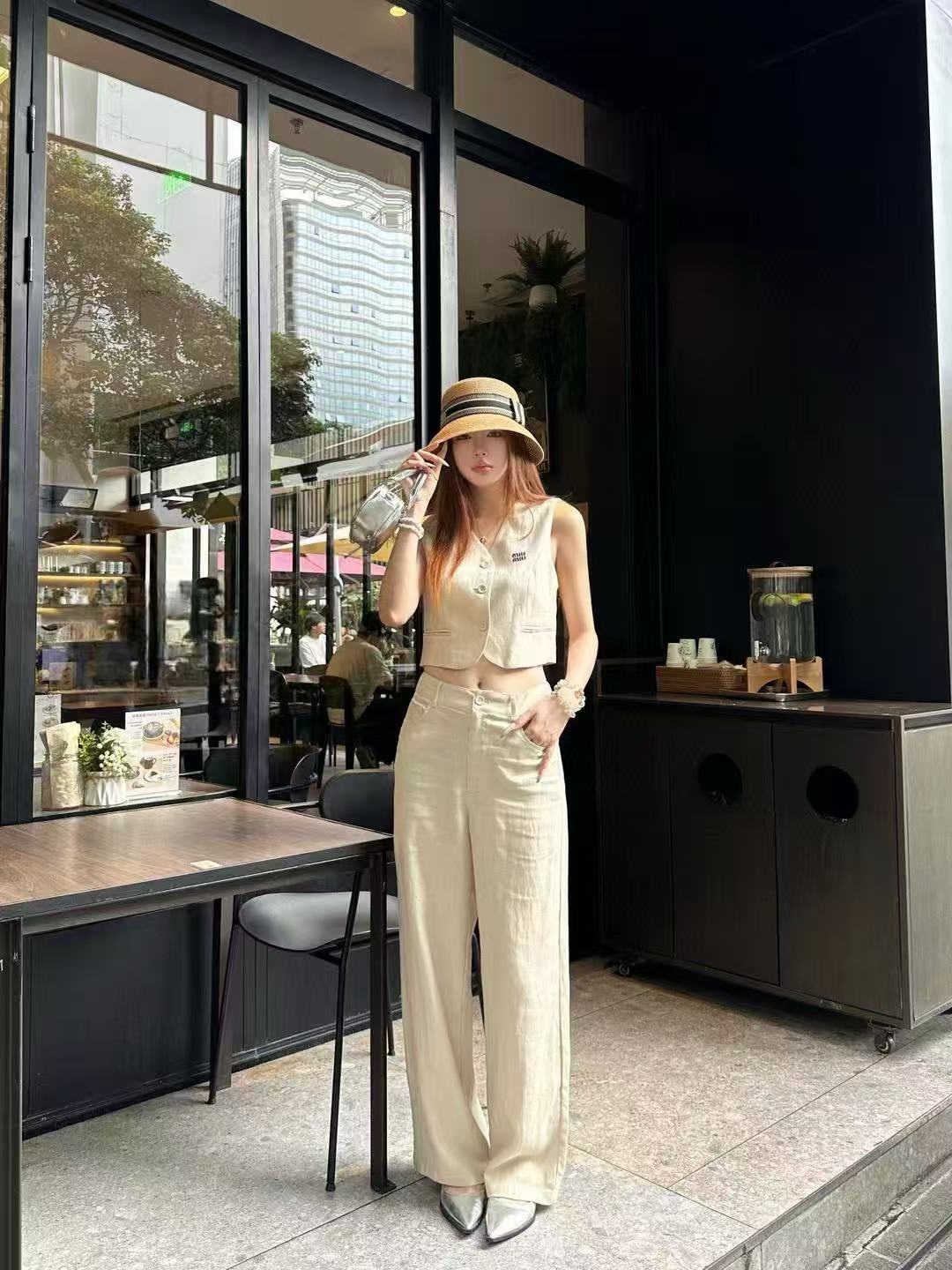 M1UM1U 高品質 ノースリーブベスト + パンツ ツーピースセット【50％割引+送料無料】