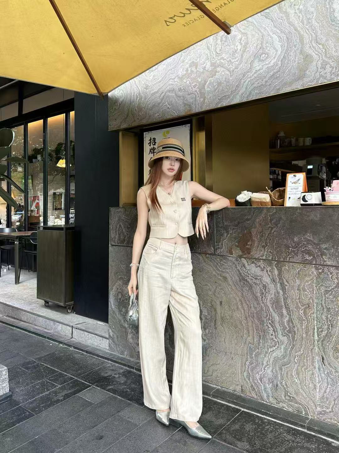 M1UM1U 高品質 ノースリーブベスト + パンツ ツーピースセット【50％割引+送料無料】