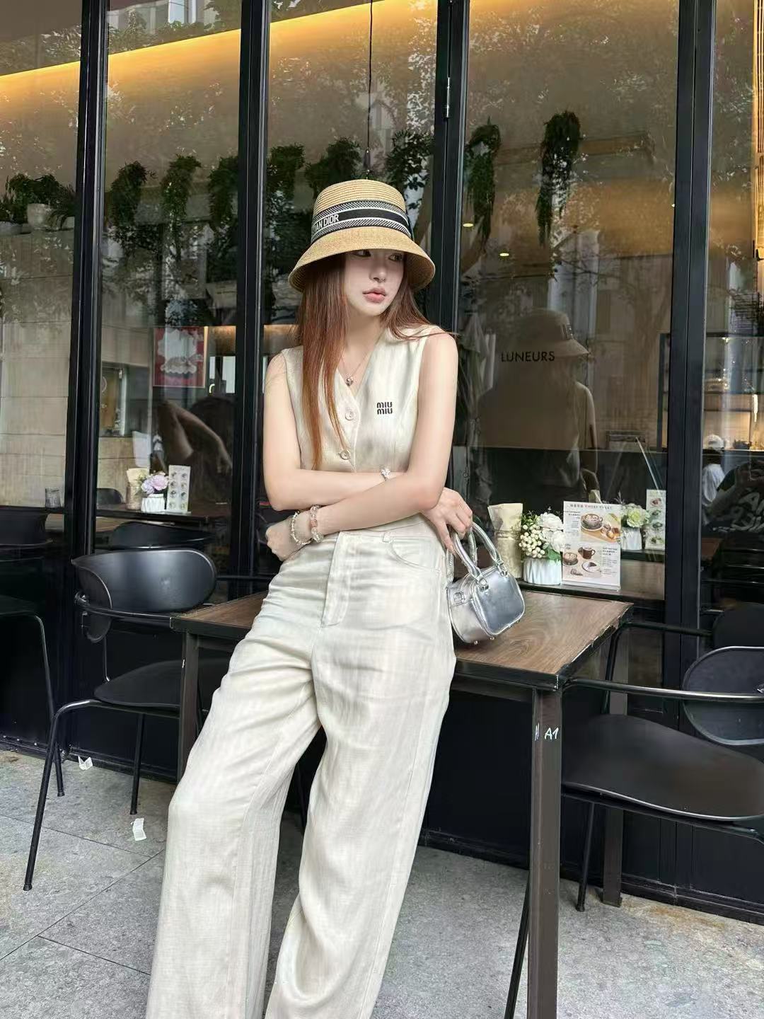 M1UM1U 高品質 ノースリーブベスト + パンツ ツーピースセット【50％割引+送料無料】