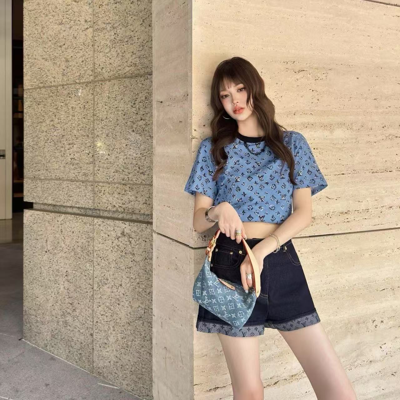 LVチェーンプリントTシャツ【50％割引+送料無料】