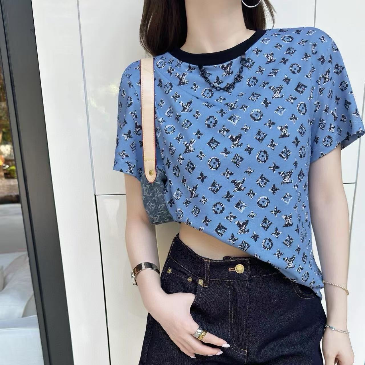 LVチェーンプリントTシャツ【50％割引+送料無料】