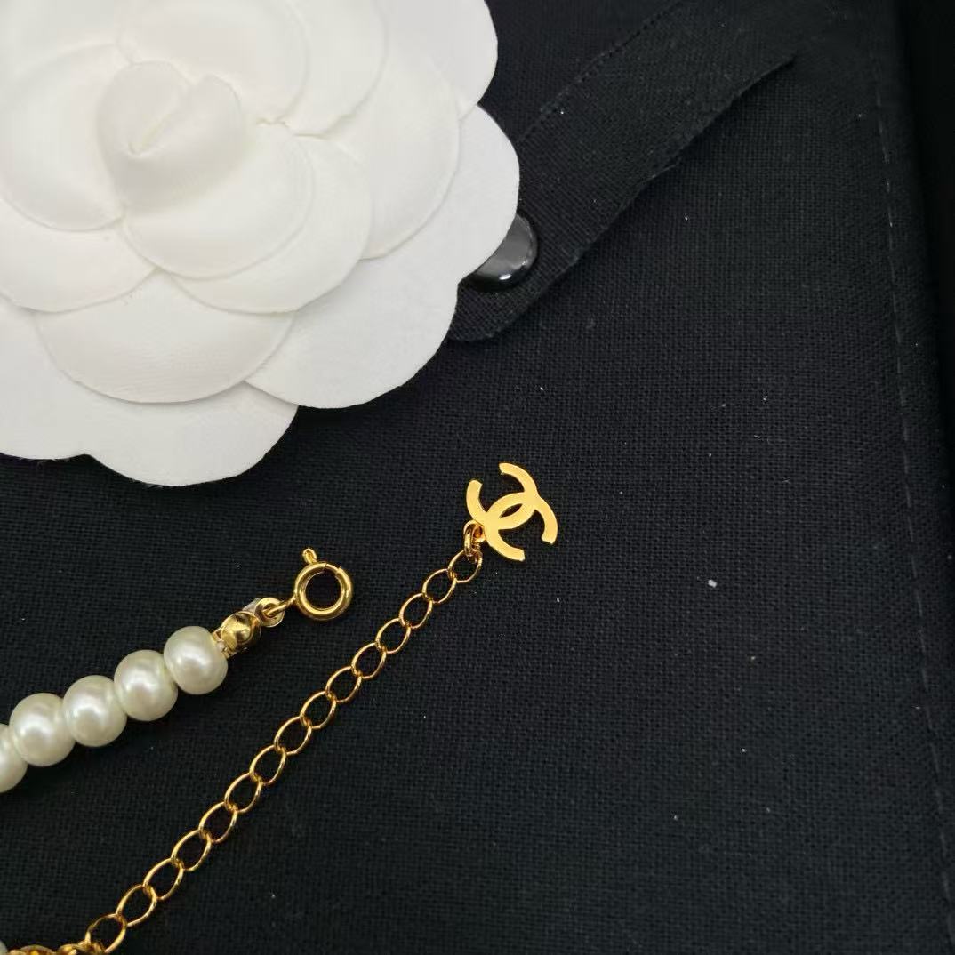 CHANE1 ダブルCパールネックレス【50％割引+送料無料】