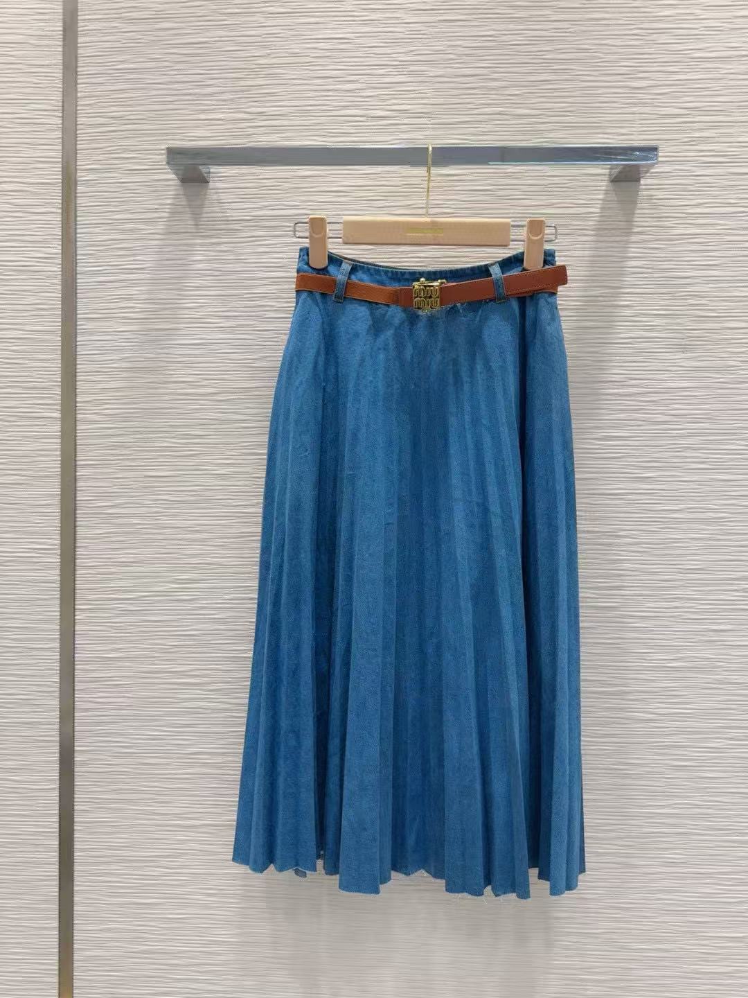 M1UM1U シンプルデニムジャケット＋スカートのツーピースセット【50％割引+送料無料】