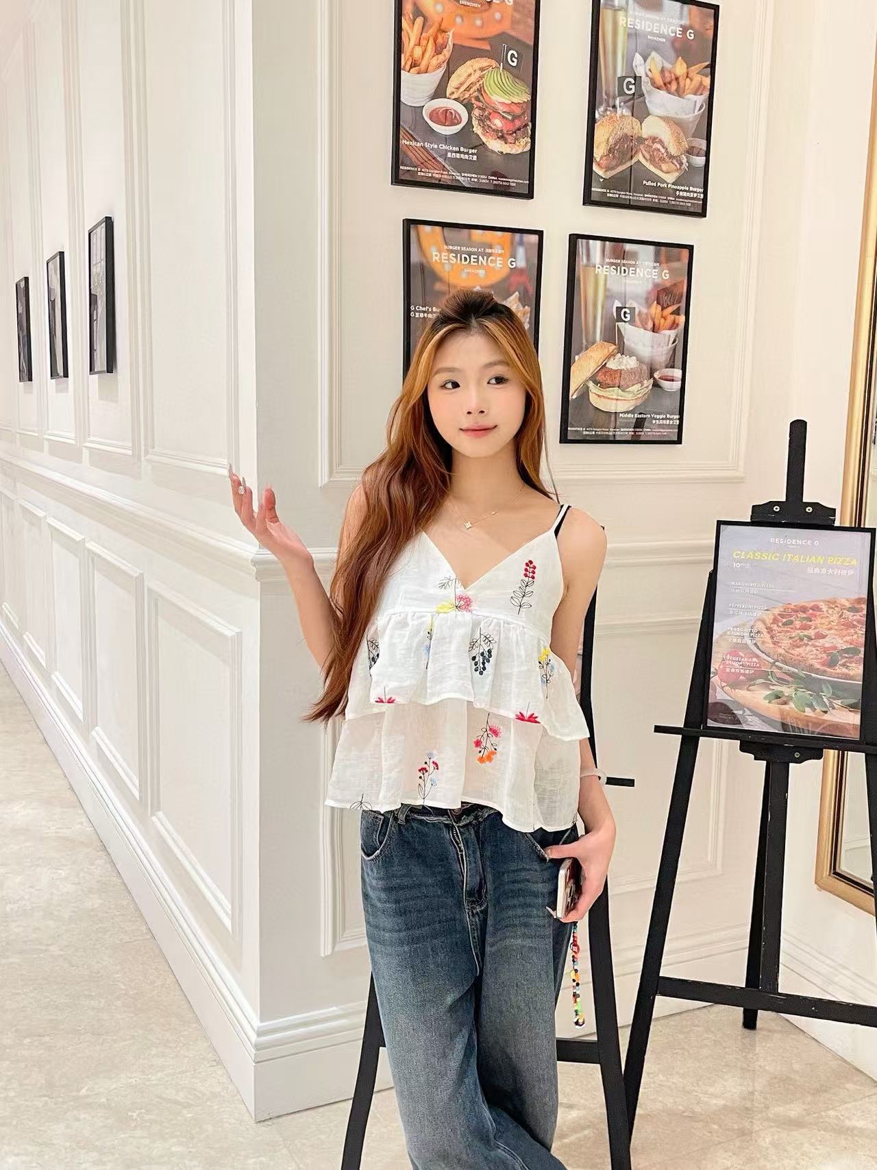 CHANE1 刺繍キャミソール【50%割引+送料無料】