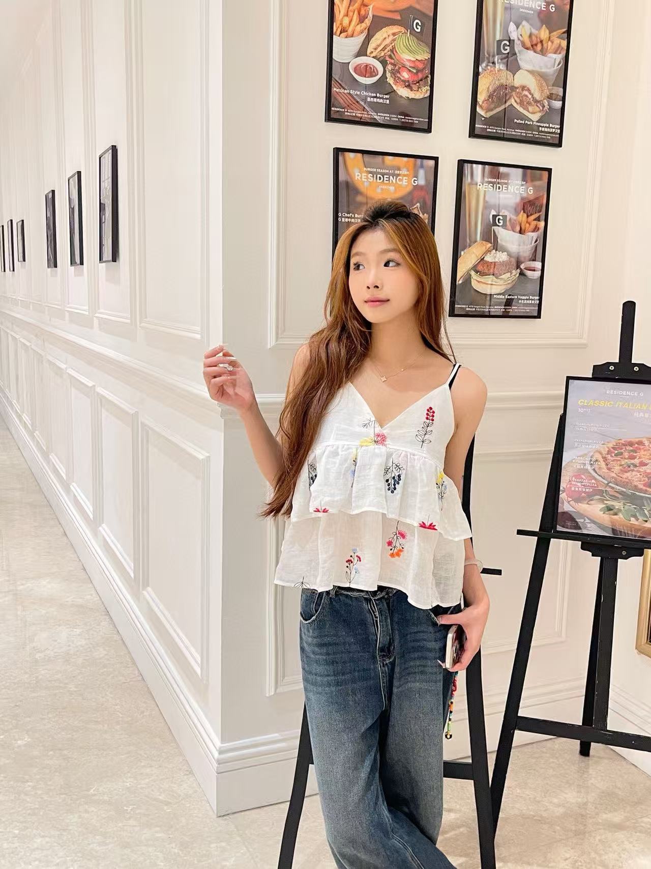 CHANE1 刺繍キャミソール【50％割引+送料無料】