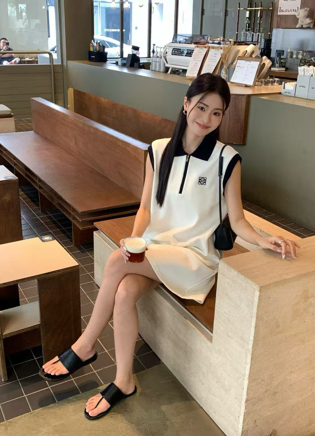 L0WEW ラペル刺繍ドレス【50％割引+送料無料】