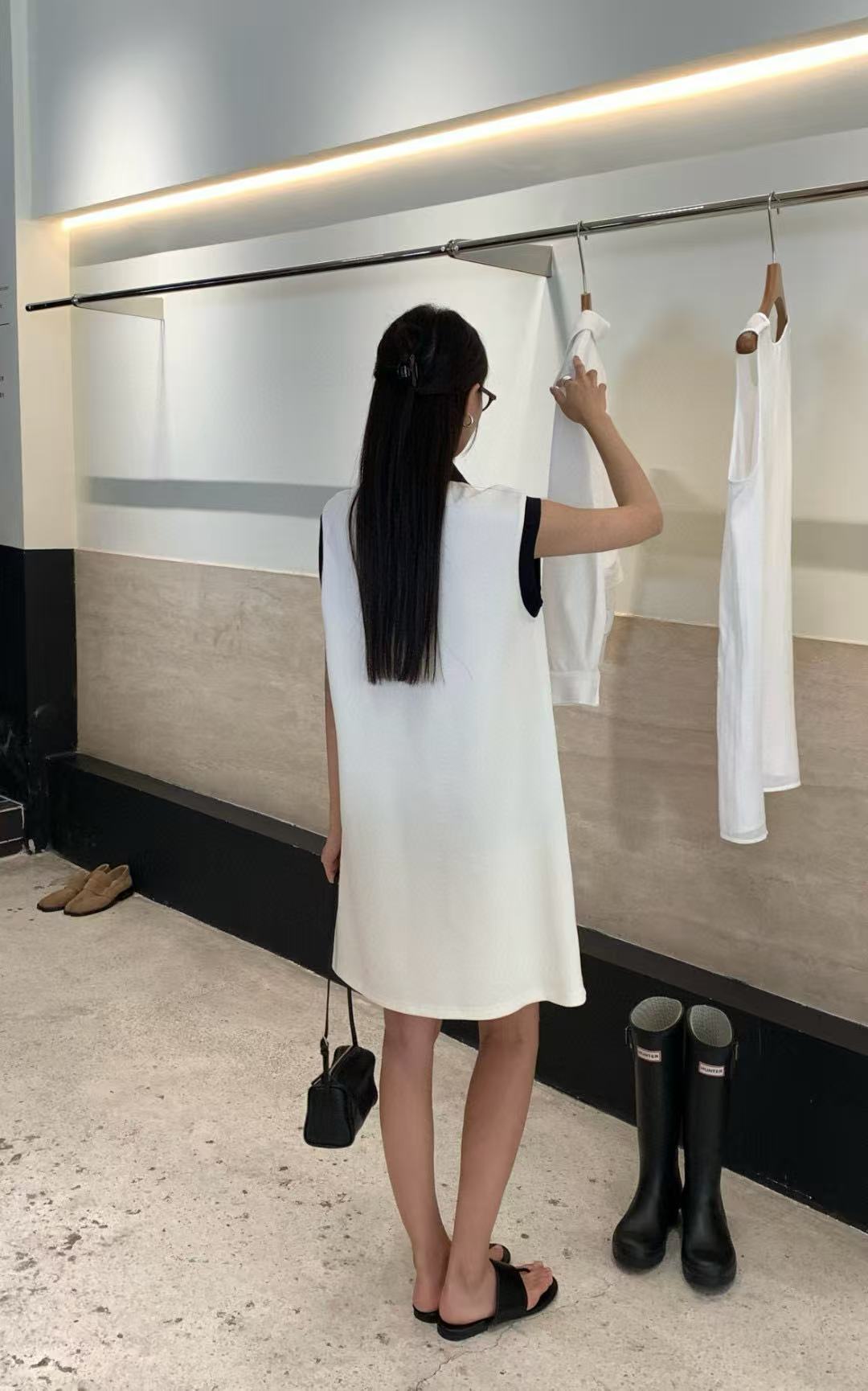 L0WEW ラペル刺繍ドレス【50％割引+送料無料】