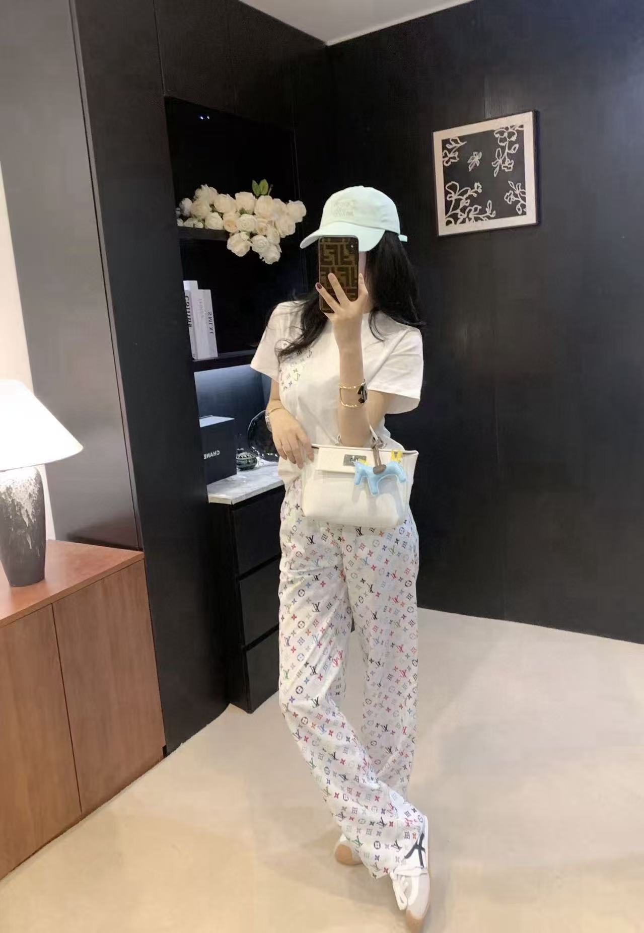 LVポケットTシャツ+パンツのツーピースセット【50％割引+送料無料】