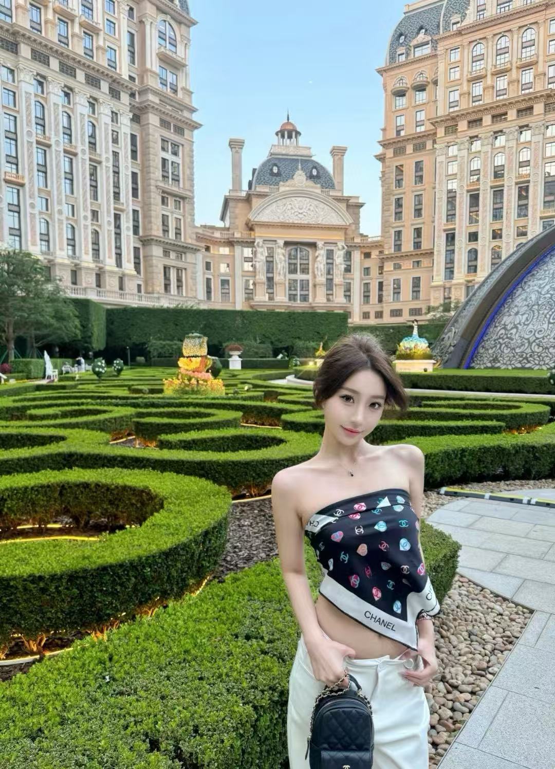 CHANE1 フルロゴ ダブルC スカーフ【50％割引+送料無料】