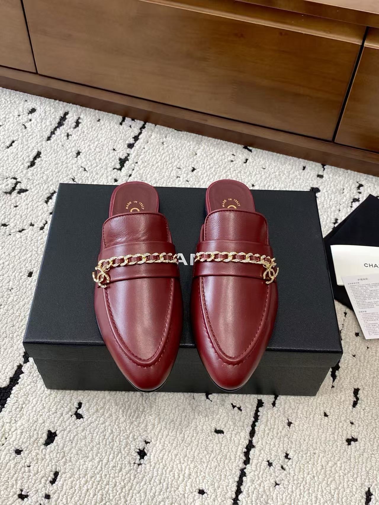 CHANE1 高品質チェーンレザースリッパ【50％割引+送料無料】