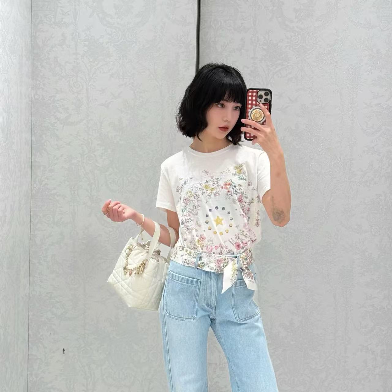 DI0R 五芒星 レタープリント Tシャツ【50％割引+送料無料】