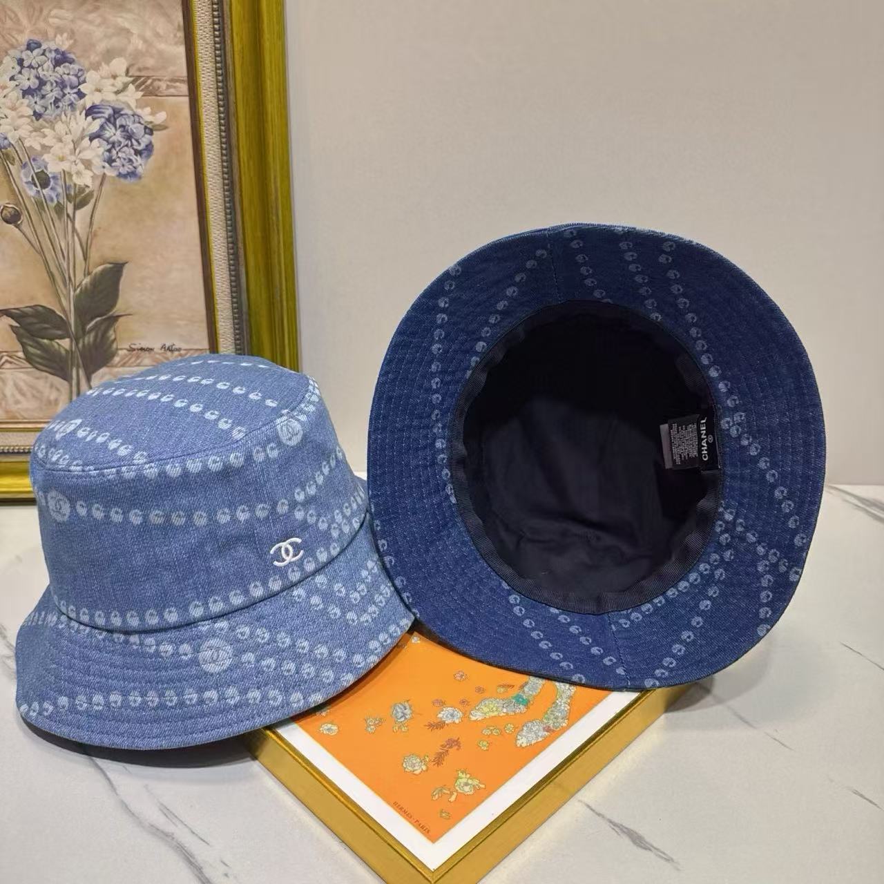 CHANE1 ダブルC デニムバケットハット【50%割引+送料無料】