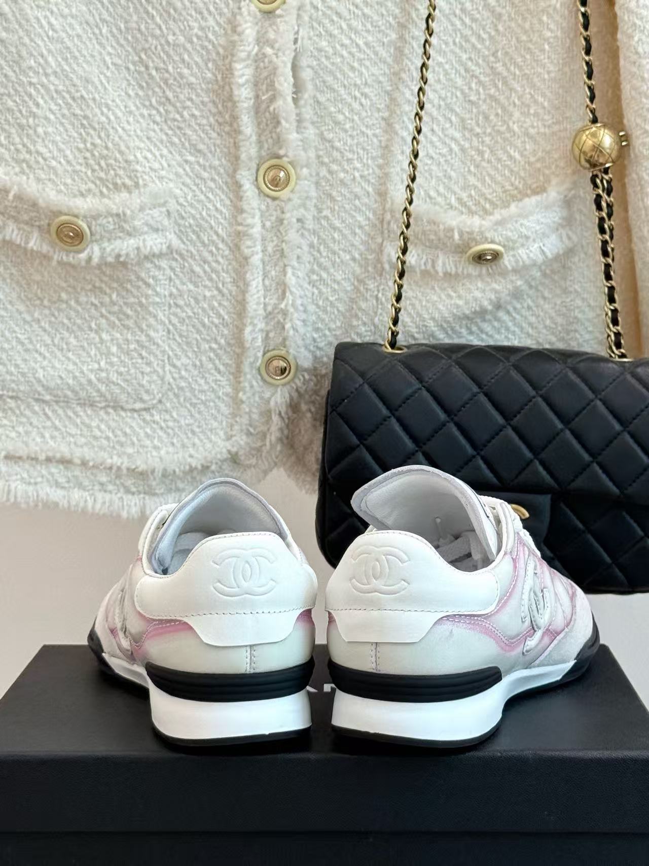 CHANE1 高品質ダブルCチェック柄カジュアルシューズ【50％割引+送料無料】