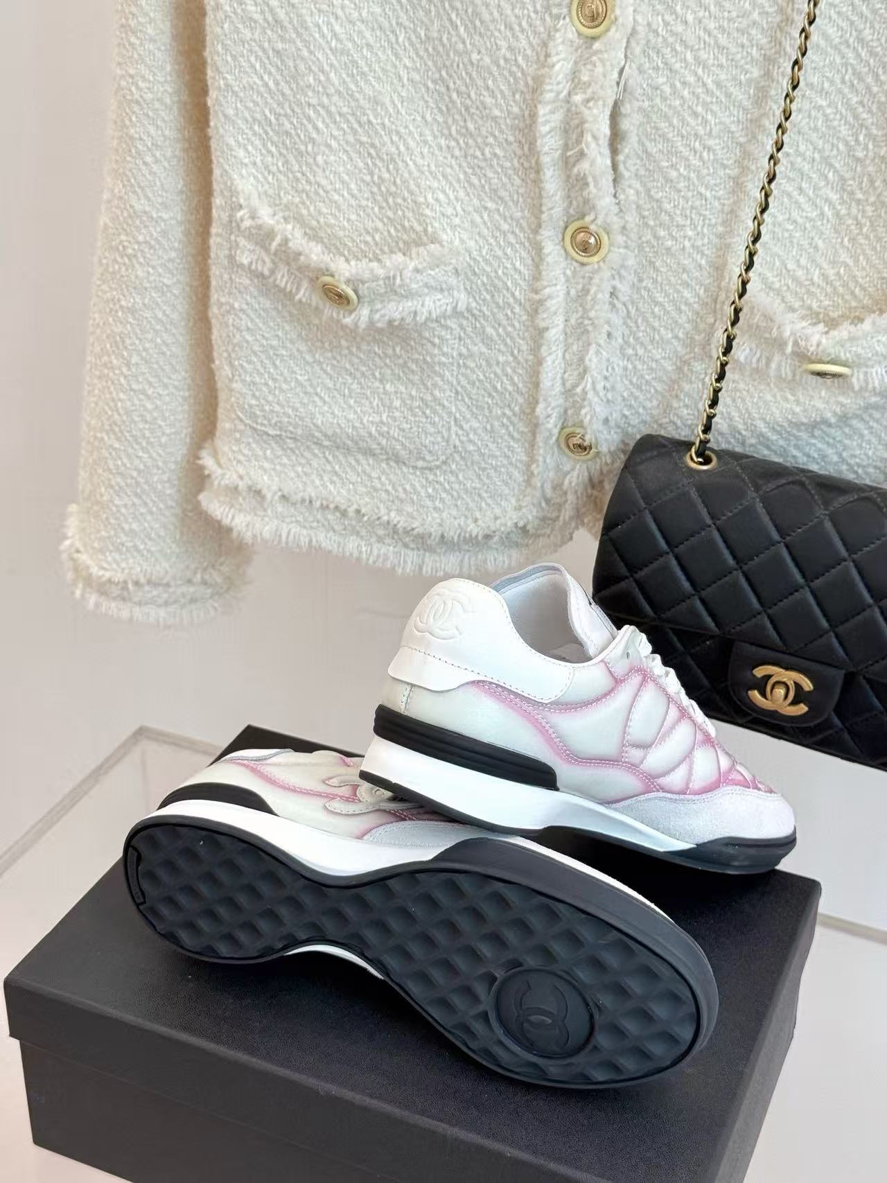 CHANE1 高品質ダブルCチェック柄カジュアルシューズ【50％割引+送料無料】