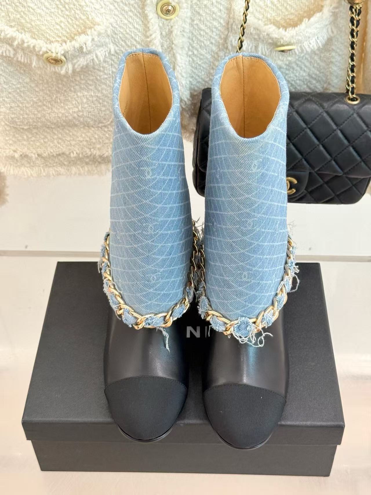 CHANE1 高品質チェーンハイブーツ【50％割引+送料無料】