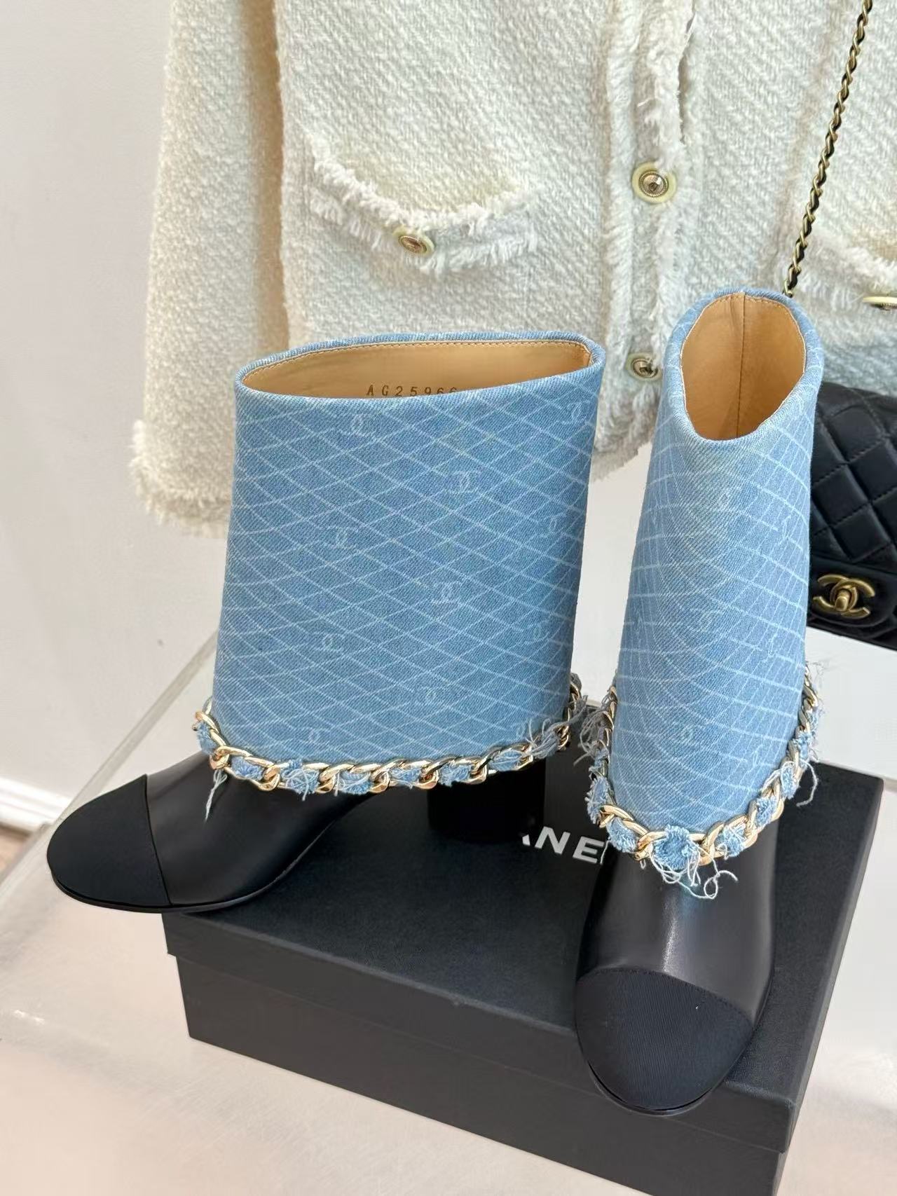 CHANE1 高品質チェーンハイブーツ【50％割引+送料無料】