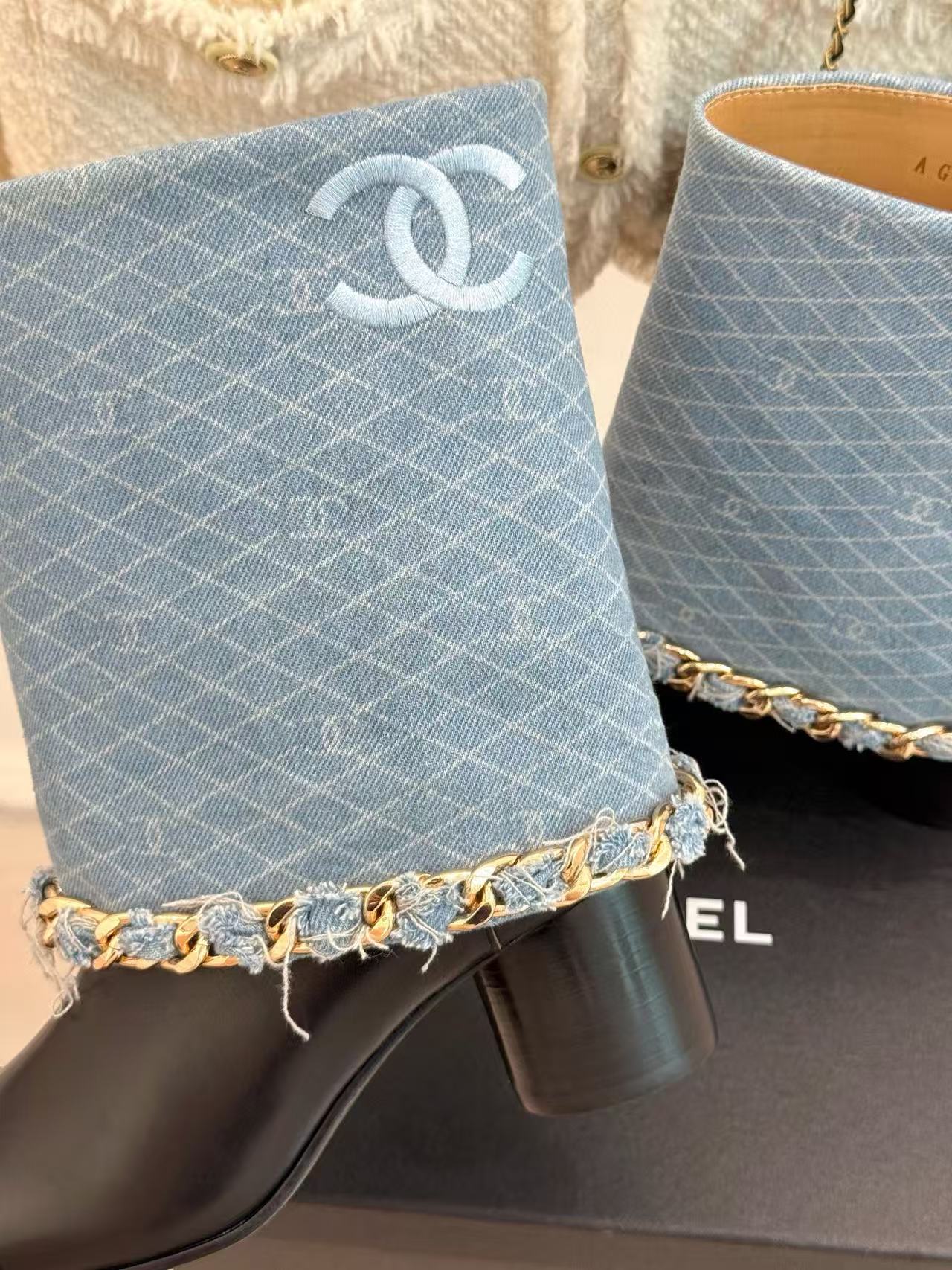 CHANE1 高品質チェーンハイブーツ【50％割引+送料無料】