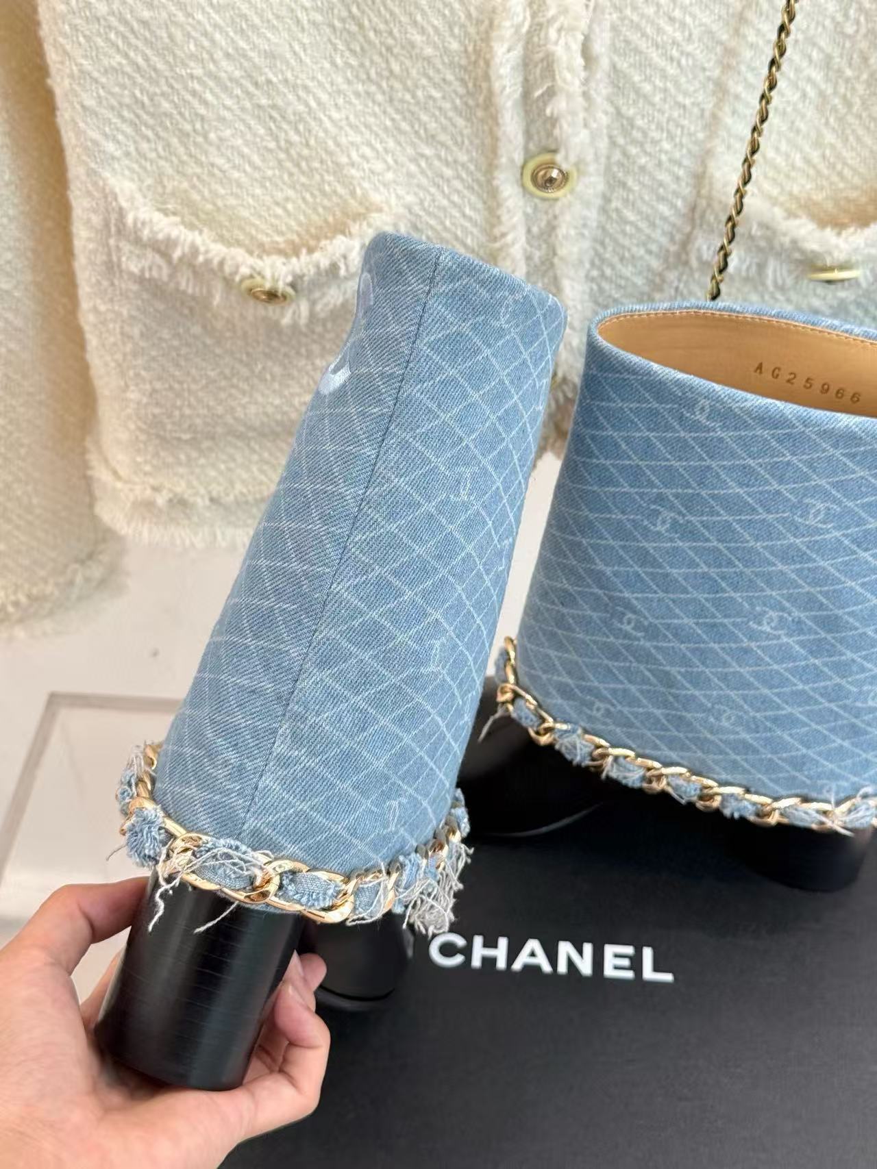 CHANE1 高品質チェーンハイブーツ【50％割引+送料無料】