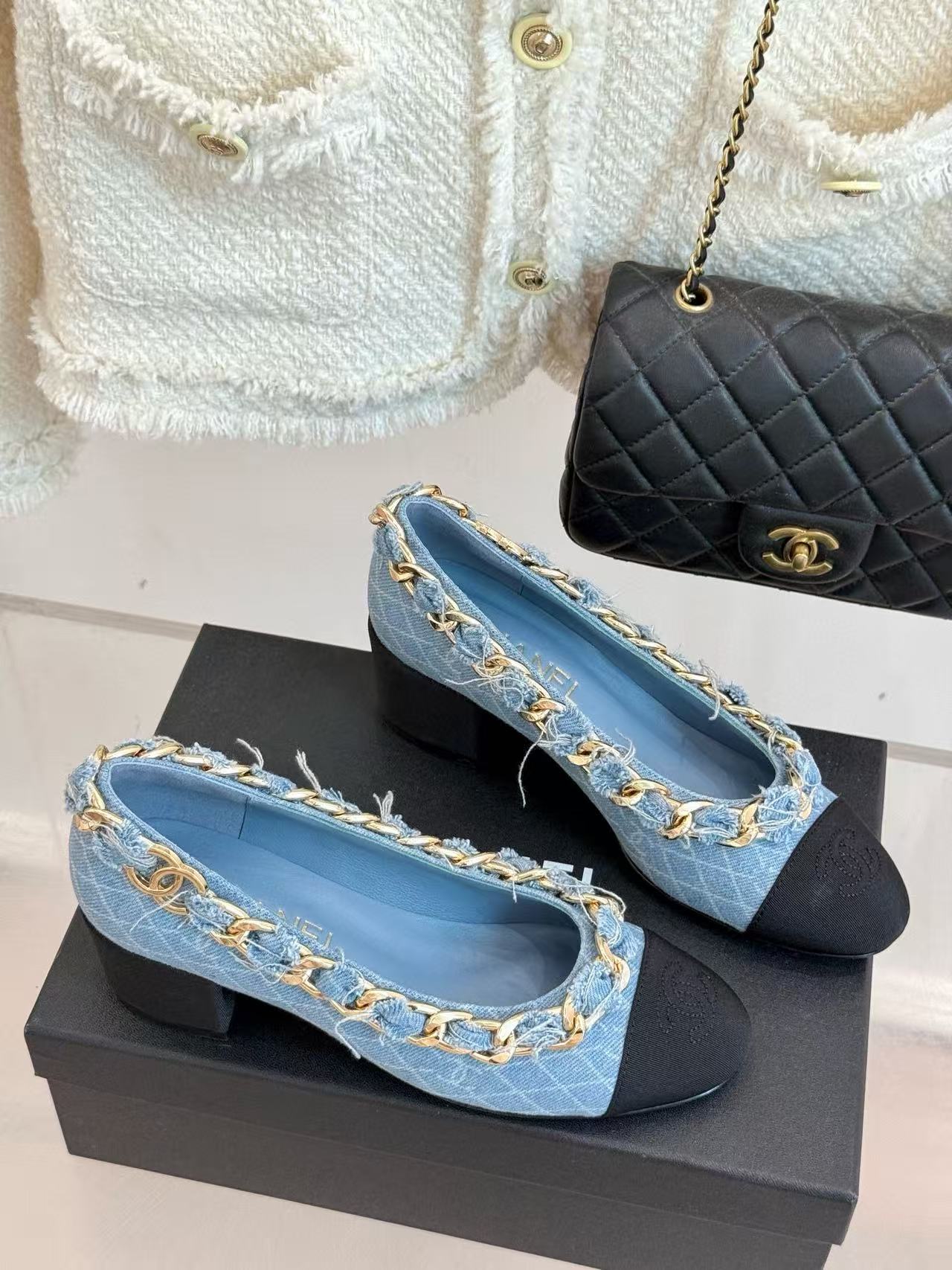 CHANE1 高品質チェーンローヒール【50％割引+送料無料】