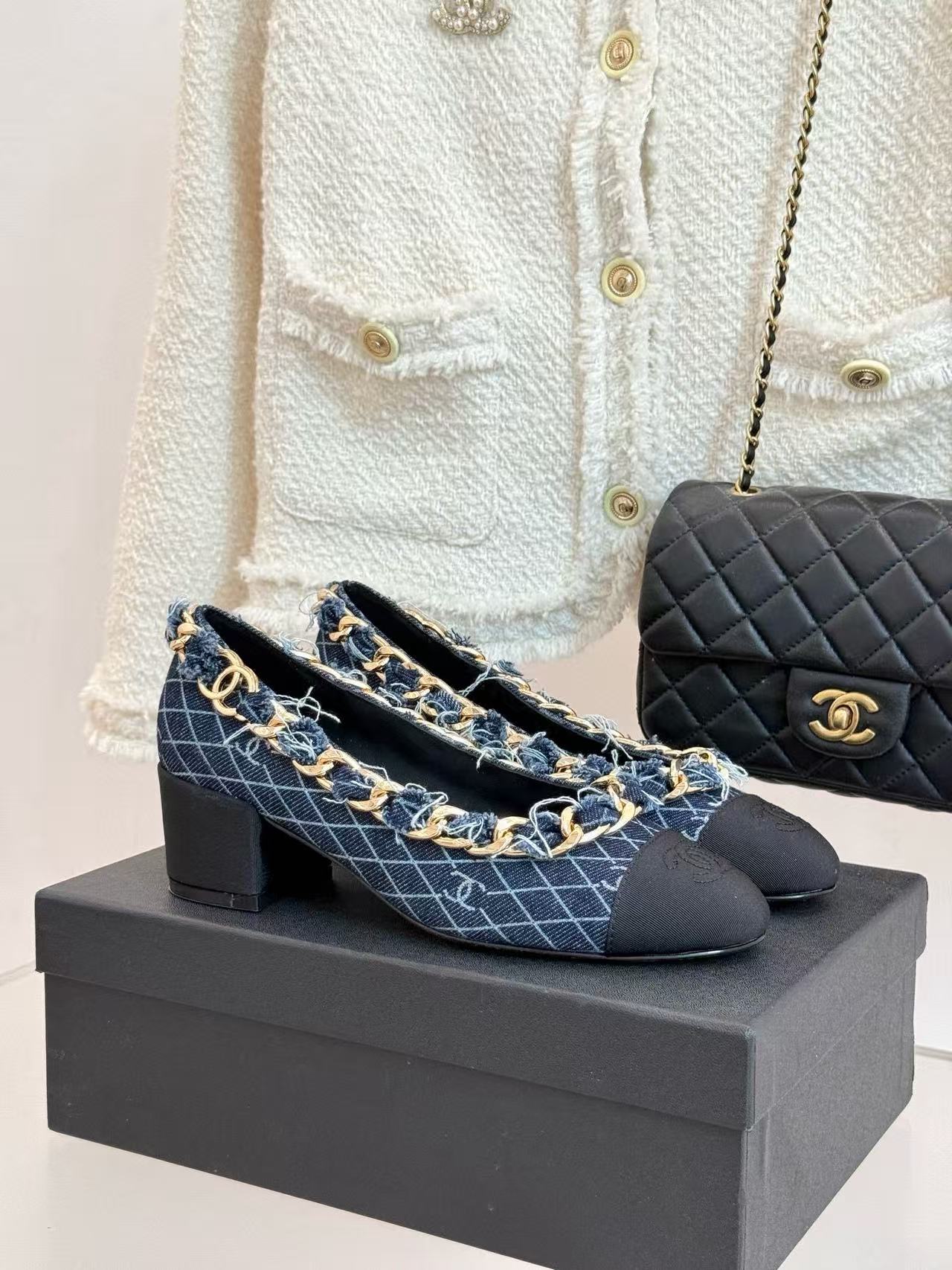 CHANE1 高品質チェーンローヒール【50％割引+送料無料】