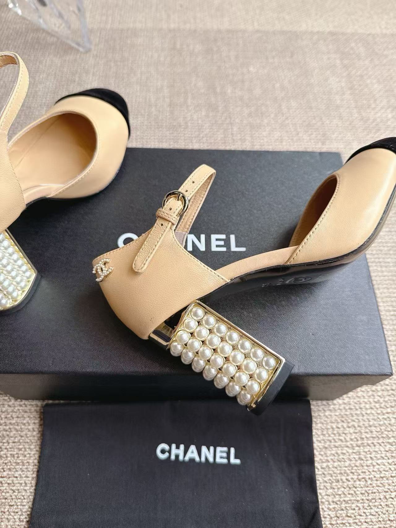 CHANE1 高品質パールハイヒールサンダル【50％割引+送料無料】