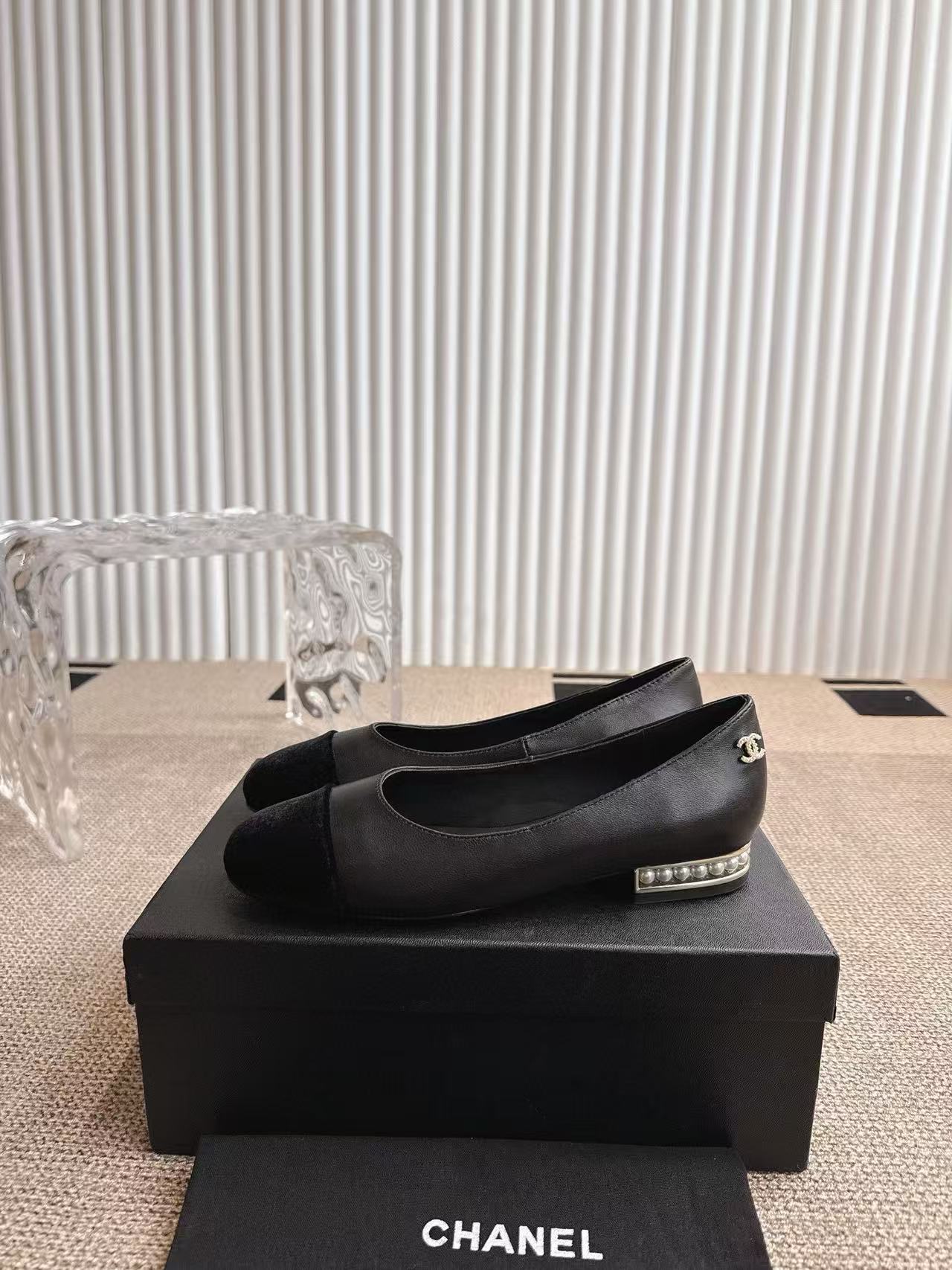 CHANE1 高品質メリージェーンパールフラットシューズvvvv【50％割引+送料無料】