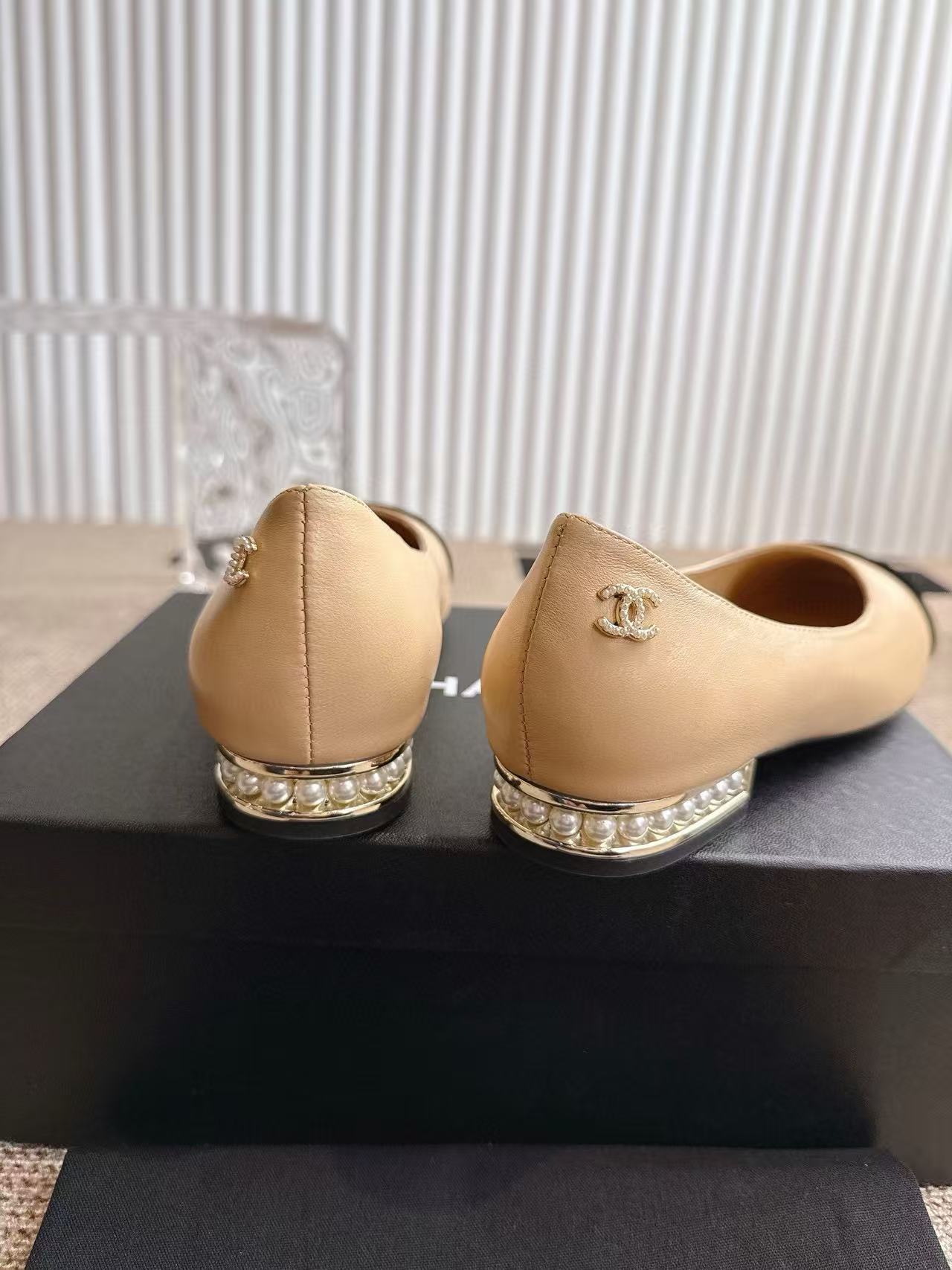 CHANE1 高品質メリージェーンパールフラットシューズvvvv【50％割引+送料無料】