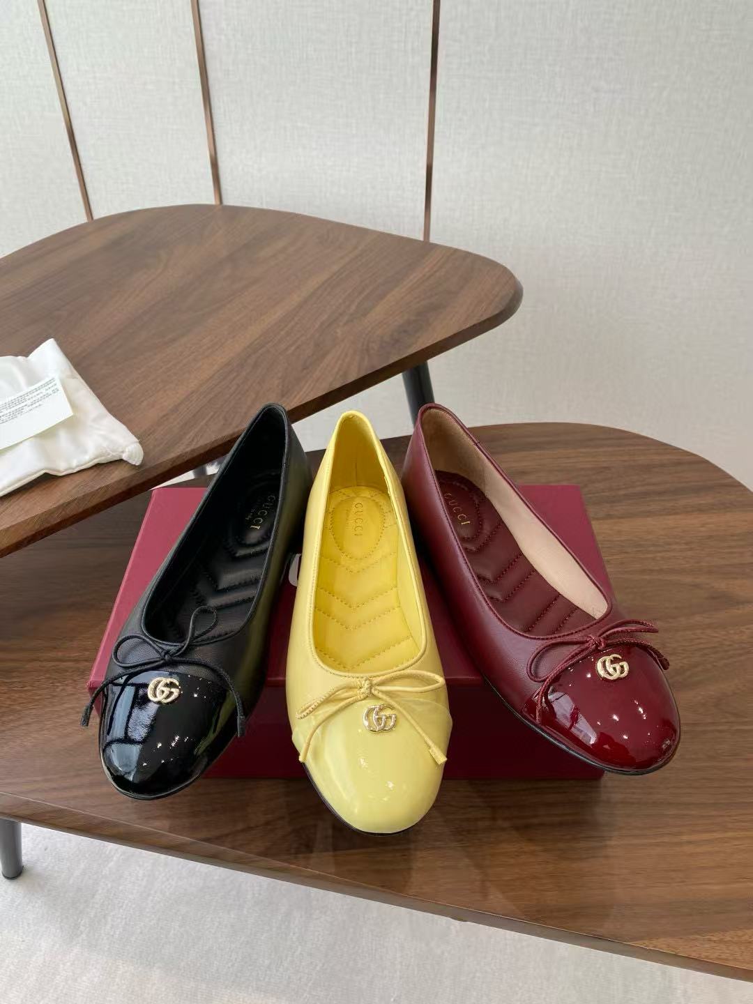 GUCC1 高品質リボンフラットシューズ【50％割引+送料無料】