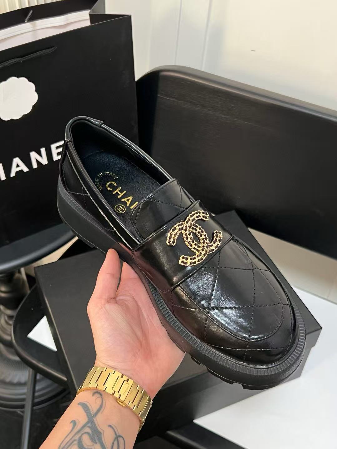 CHANE 1 ダブルC 厚底シューズ【50％割引+送料無料】