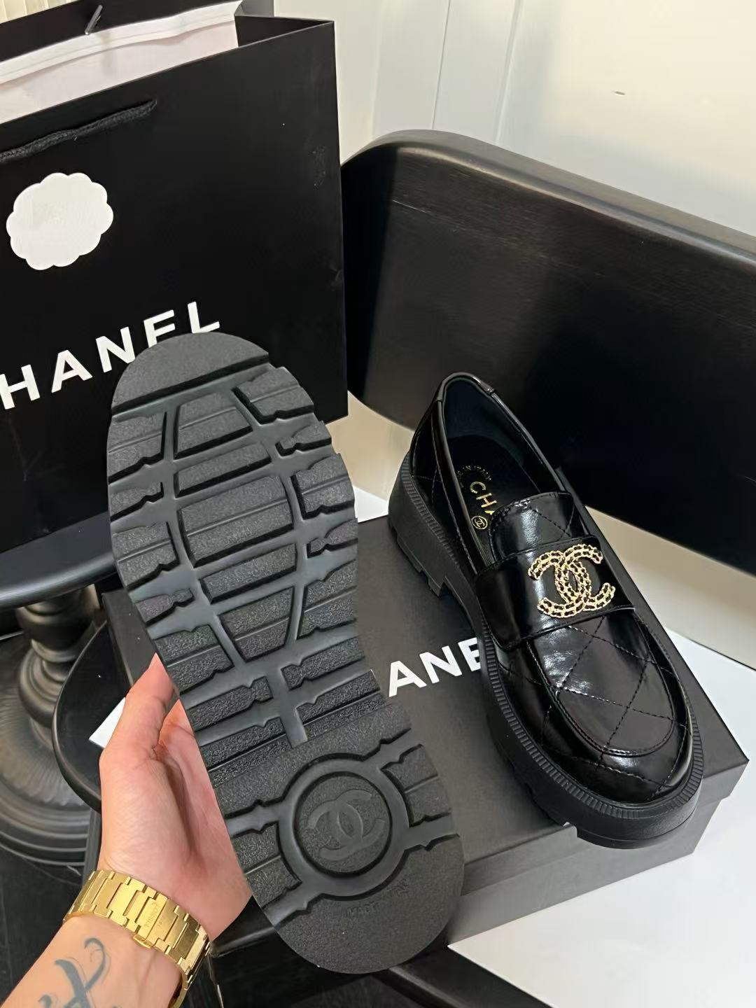 CHANE 1 ダブルC 厚底シューズ【50％割引+送料無料】