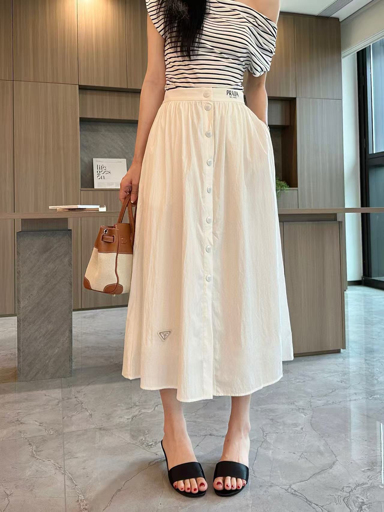 PR4DA シンプルレタースカート【50％割引+送料無料】