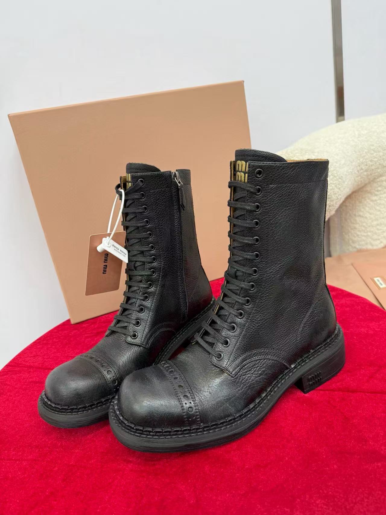 M1UM1U 高品質シンプルレースアップバイクブーツ【50%割引+送料無料】