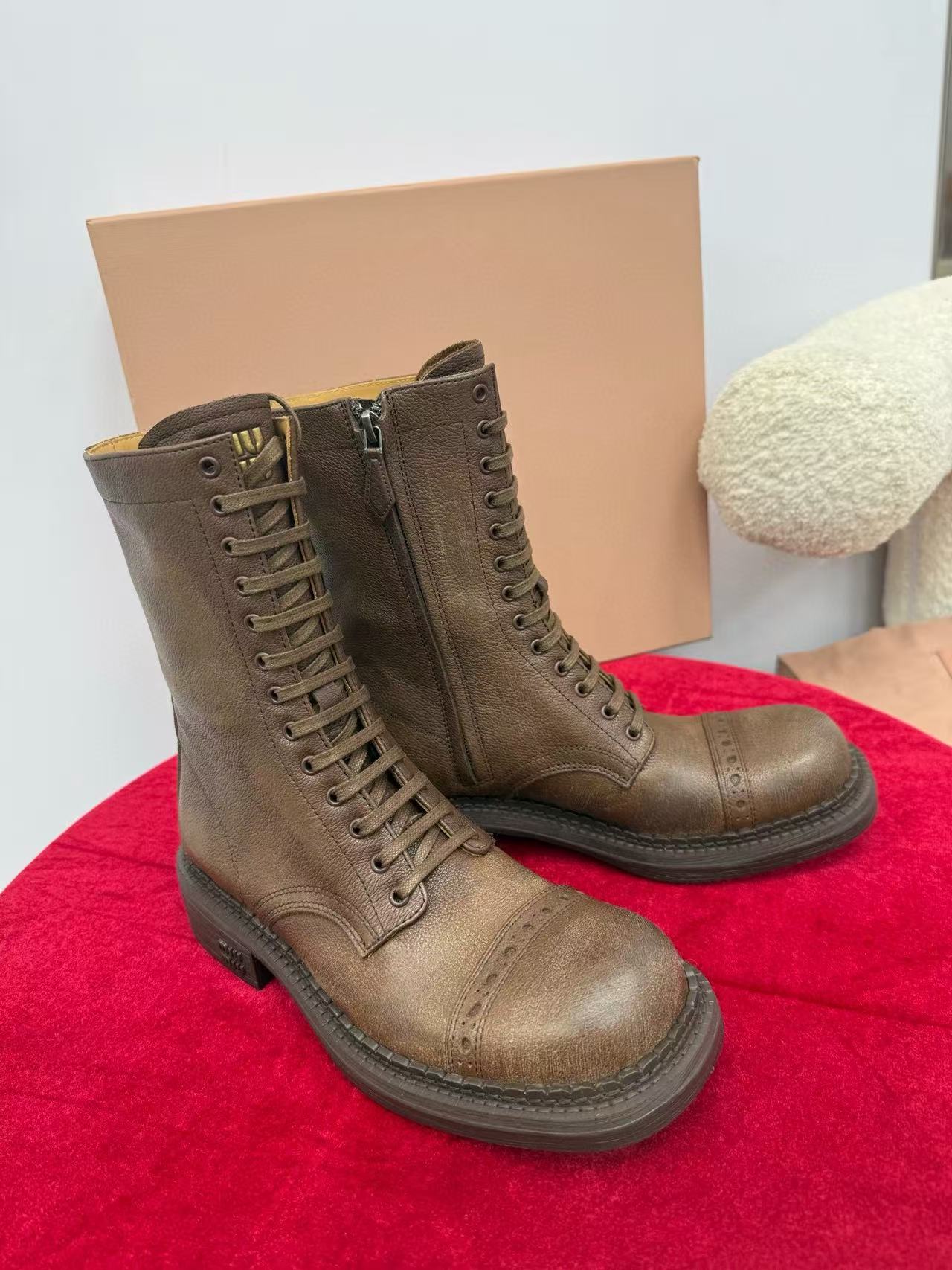 M1UM1U 高品質シンプルレースアップバイクブーツ【50%割引+送料無料】