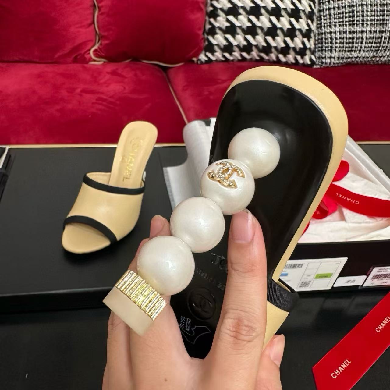 CHANE1 高品質 魚口パール ハイヒール【50%割引+送料無料】