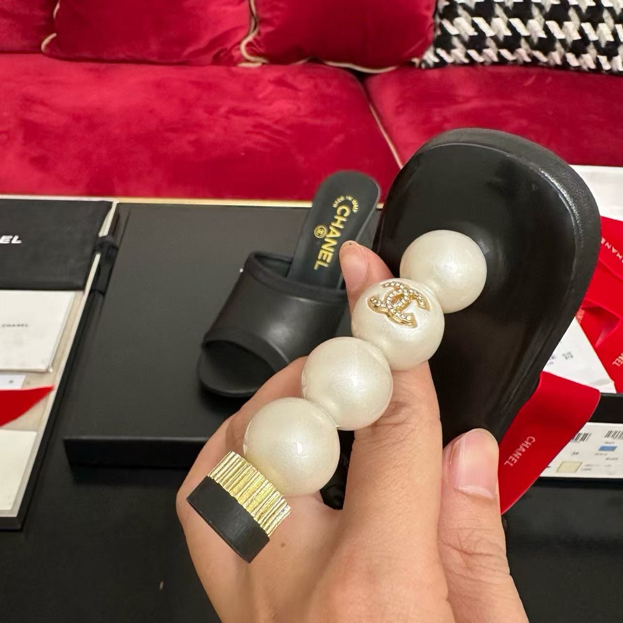 CHANE1 高品質 魚口パール ハイヒール【50%割引+送料無料】