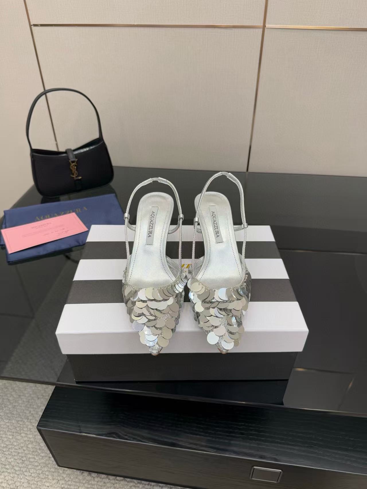 Aquazzura高品質のスパンコールハイヒール【50％割引+送料無料】