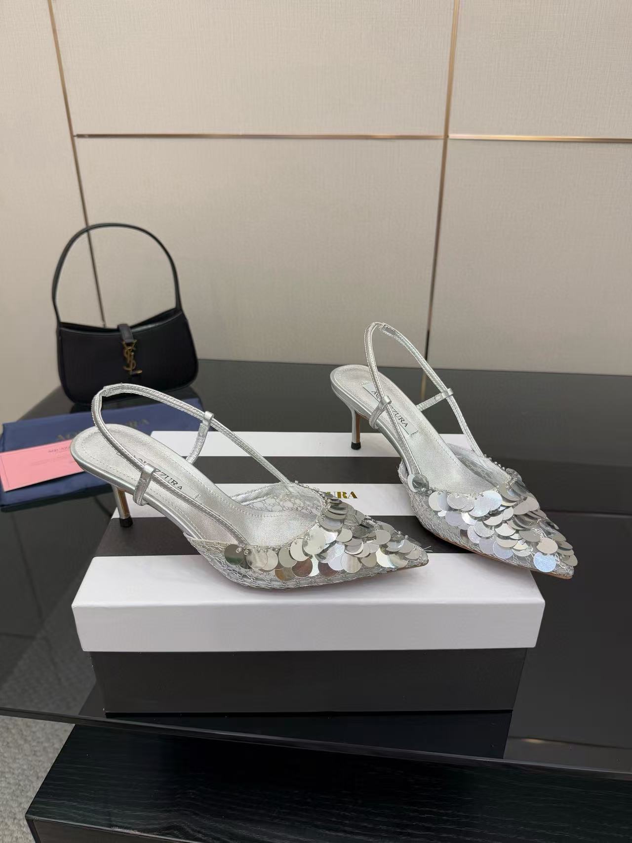 Aquazzura高品質のスパンコールハイヒール【50％割引+送料無料】