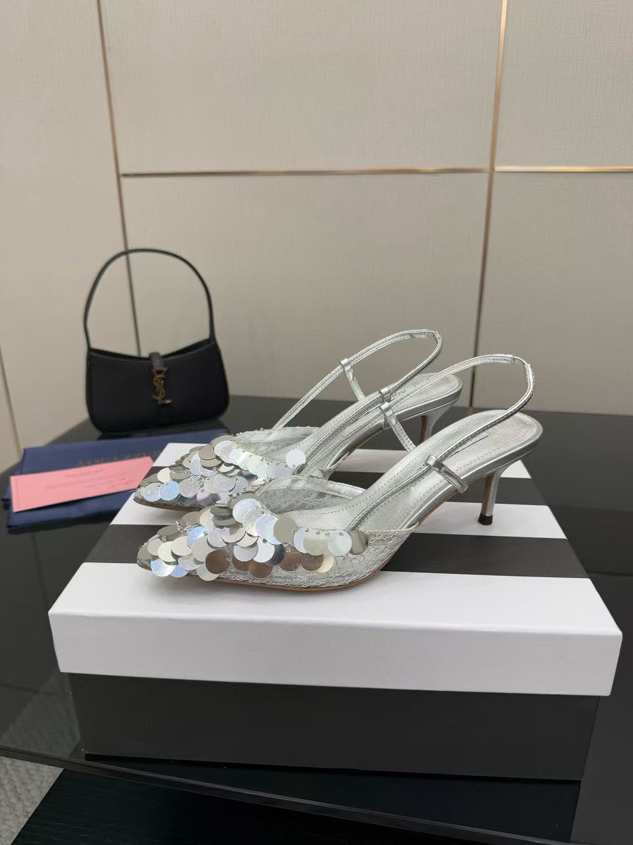 Aquazzura高品質のスパンコールハイヒール【50％割引+送料無料】