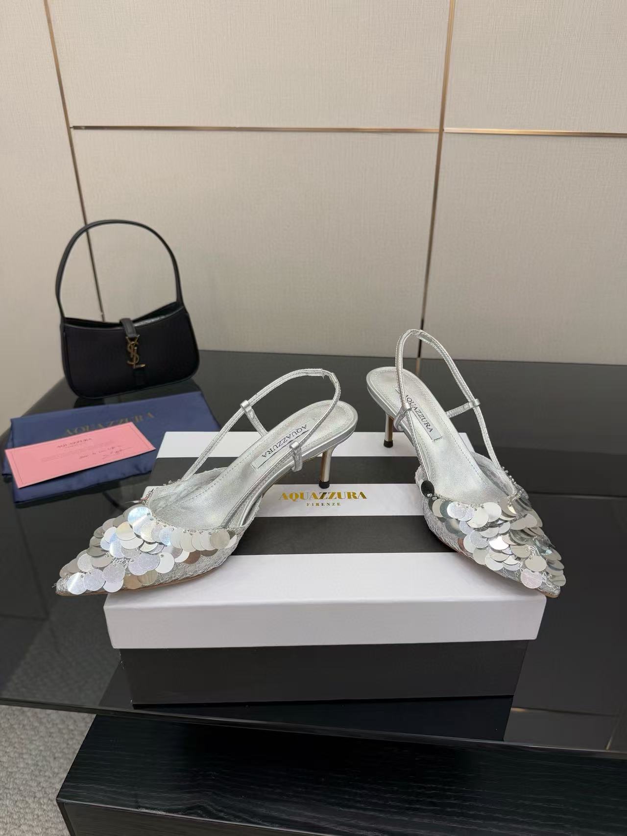 Aquazzura高品質のスパンコールハイヒール【50％割引+送料無料】