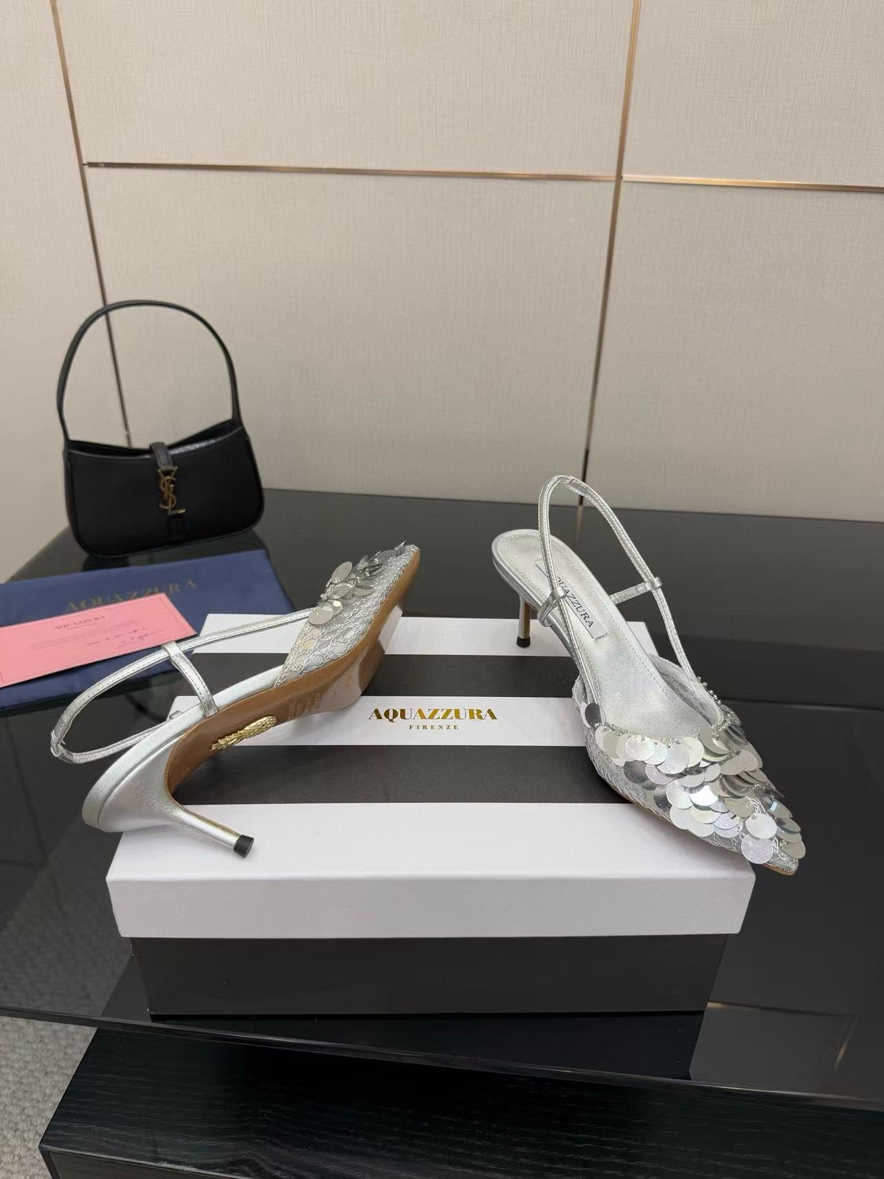 Aquazzura高品質のスパンコールハイヒール【50％割引+送料無料】