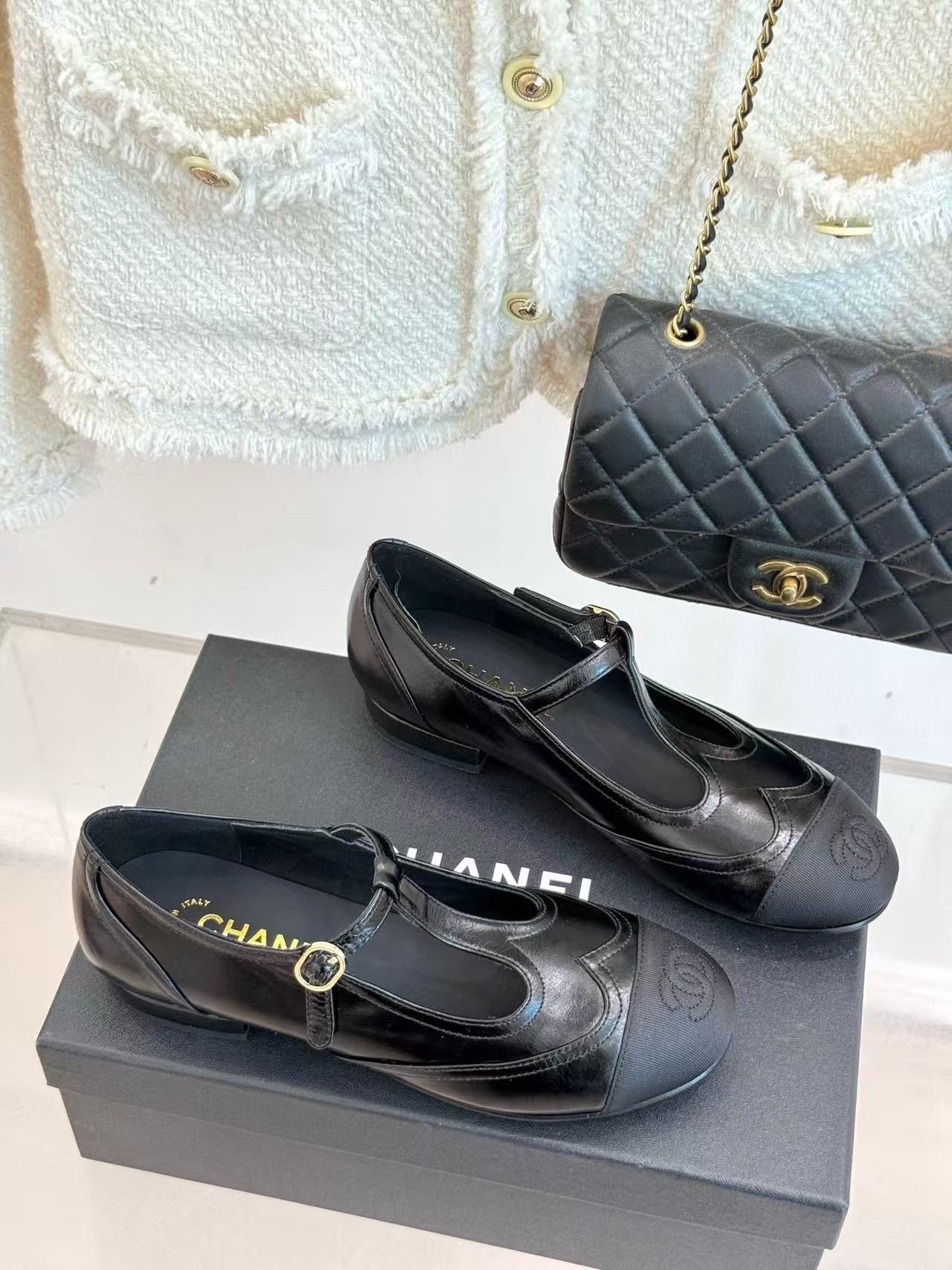 CHANE1 高品質TストラップダブルCメリージェーンシューズ【50％割引+送料無料】